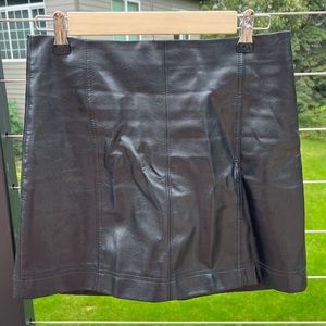 Black Faux Leather Shirt